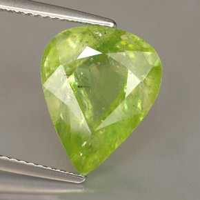 Esfena verde natural de 6,05 ct, en forma de pera, SI-I1