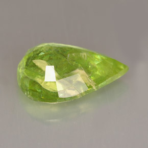 Esfena verde natural de 6,05 ct, en forma de pera, SI-I1