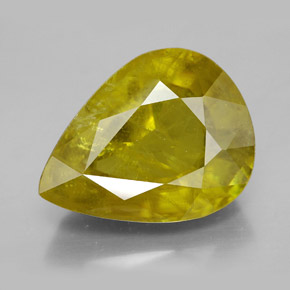 Esfena amarillo natural de 12,04 ct, en forma de pera, SI