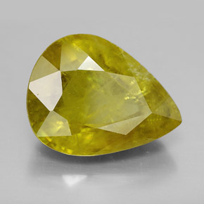 Esfena amarillo natural de 12,04 ct, en forma de pera, SI