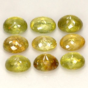 Gemas de esfena multicolor natural de  ct, corte óvalo, VS-SI