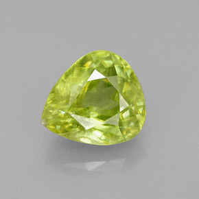 Esfena verde natural de 3,30 ct, en forma de pera, SI