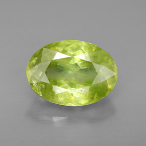 Esfena verde natural de 3,86 ct, corte óvalo, SI