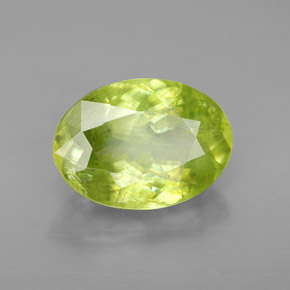 Esfena verde natural de 3,86 ct, corte óvalo, SI