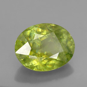 Esfena verde natural de 2,68 ct, corte óvalo, SI