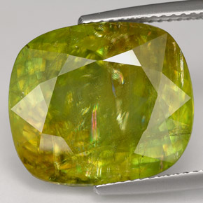 Esfena multicolor natural de 18,40 ct, corte cojín, SI