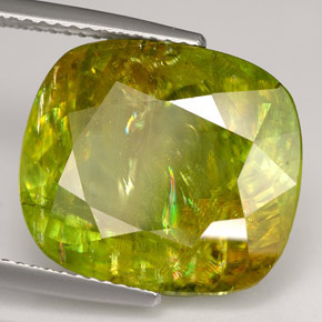 Esfena multicolor natural de 18,40 ct, corte cojín, SI