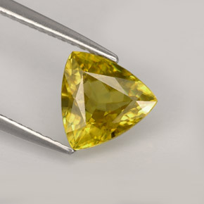 Esfena amarillo natural de 1,46 ct, trillón, VS-SI