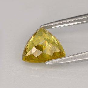 Esfena amarillo natural de 1,46 ct, trillón, VS-SI