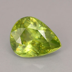 Esfena verde natural de 1,26 ct, en forma de pera, VS