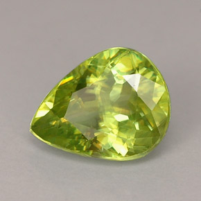 Esfena verde natural de 1,26 ct, en forma de pera, VS