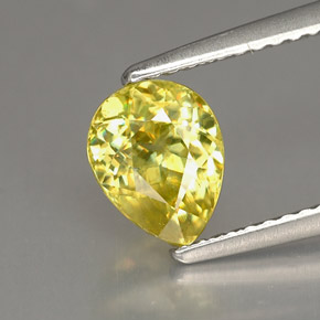 Esfena amarillo natural de 1,46 ct, en forma de pera, VS