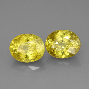 Gemas de esfena amarillo natural de  ct, corte óvalo, VS