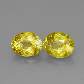 Gemas de esfena amarillo natural de  ct, corte óvalo, VS