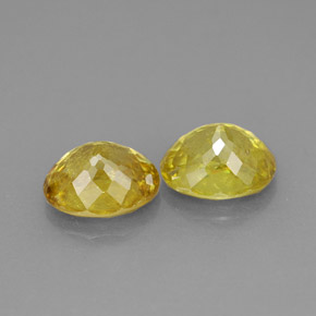 Gemas de esfena amarillo natural de  ct, corte óvalo, VS