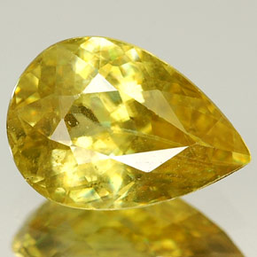 Esfena amarillo natural de 1,49 ct, en forma de pera, VVS-VS