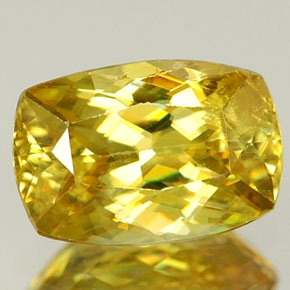 Esfena amarillo natural de 0,99 ct, corte cojín, VVS-VS