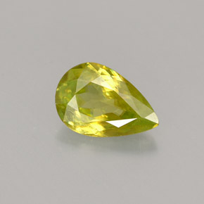 Esfena verde natural de 1,18 ct, en forma de pera, VS