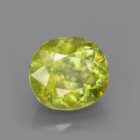 Esfena Verde amarillento natural de 3.15 ct, Corte Óvalo, VS