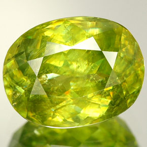 Esfena verde natural de 2,36 ct, corte óvalo, VVS-VS