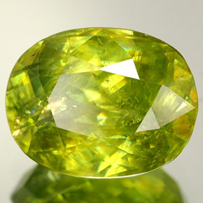 Esfena verde natural de 2,36 ct, corte óvalo, VVS-VS