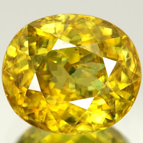 Esfena amarillo natural de 1,94 ct, corte óvalo, VVS-VS