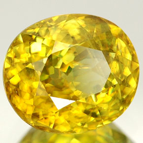 Esfena amarillo natural de 1,94 ct, corte óvalo, VVS-VS