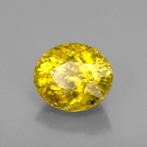 Esfena Dorado amarillo natural de 1.12 ct, Corte Óvalo, VS