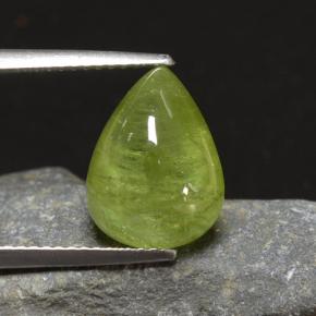 Esfena verde natural de 6,90 ct, en forma de pera, translúcido