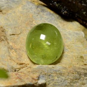 Esfena verde natural de 5,04 ct, corte óvalo, translúcido