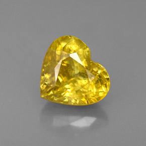 Esfena amarillo natural de 1,62 ct, forma de corazón, VS-SI