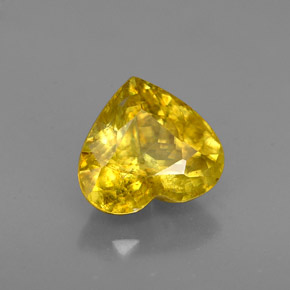 Esfena amarillo natural de 1,62 ct, forma de corazón, VS-SI