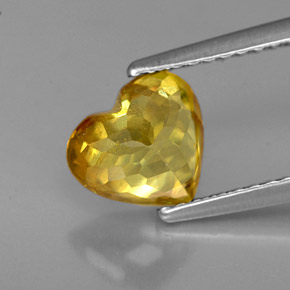Esfena amarillo natural de 1,62 ct, forma de corazón, VS-SI