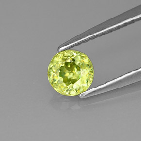 Esfena verde natural de 0,47 ct, corte redondo, VVS-VS
