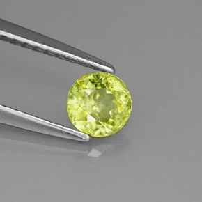 Esfena verde natural de 0,47 ct, corte redondo, VVS-VS