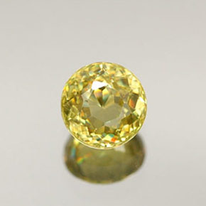 Esfena amarillo natural de 0,36 ct, corte redondo, VVS