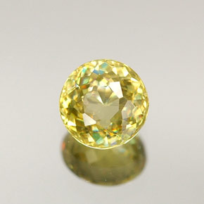 Esfena amarillo natural de 0,36 ct, corte redondo, VVS