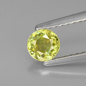 Esfena amarillo natural de 0,40 ct, corte redondo, VVS
