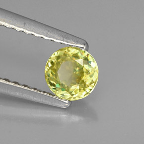 Esfena amarillo natural de 0,40 ct, corte redondo, VVS