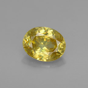Esfena amarillo natural de 0,92 ct, corte óvalo, VVS-VS