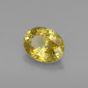 Esfena amarillo natural de 0,92 ct, corte óvalo, VVS-VS