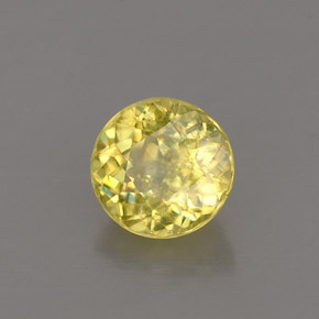 Esfena amarillo natural de 0,78 ct, corte redondo, VS