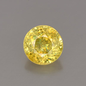 Esfena amarillo natural de 0,80 ct, corte redondo, VVS-VS
