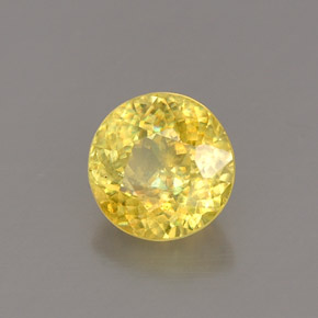 Esfena amarillo natural de 0,80 ct, corte redondo, VVS-VS