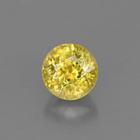 Esfena amarillo natural de 0,73 ct, corte redondo, VVS-VS