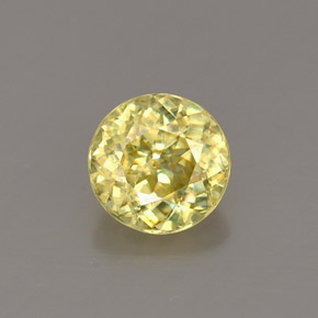 Esfena amarillo natural de 0,72 ct, corte redondo, VS
