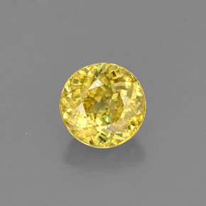 Esfena amarillo natural de 0,81 ct, corte redondo, VS-SI