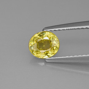 Esfena amarillo natural de 0,75 ct, corte óvalo, VS