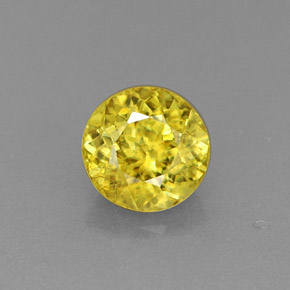 Esfena amarillo natural de 0,69 ct, corte redondo, VS