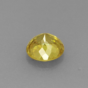 Esfena amarillo natural de 0,69 ct, corte redondo, VS